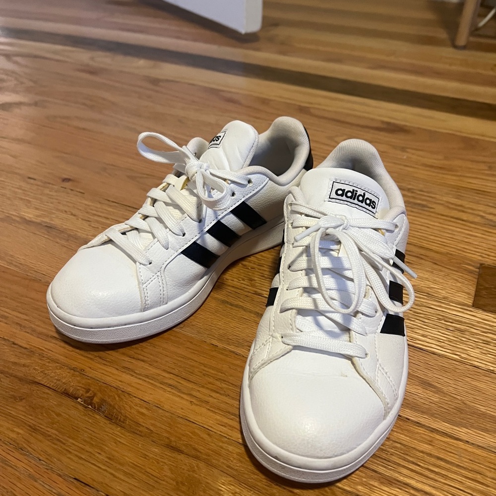 Adidas Grand Court White and Black Sneakers